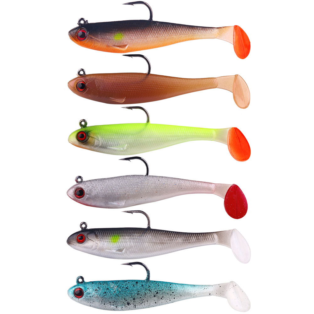 Artificial Soft Bait With Jig Head 6g 12g Jigging Soft Lure Rubber Pesca Fishing Bass Lures Swim Bait With T Tail – Worms & Grubs – view 1