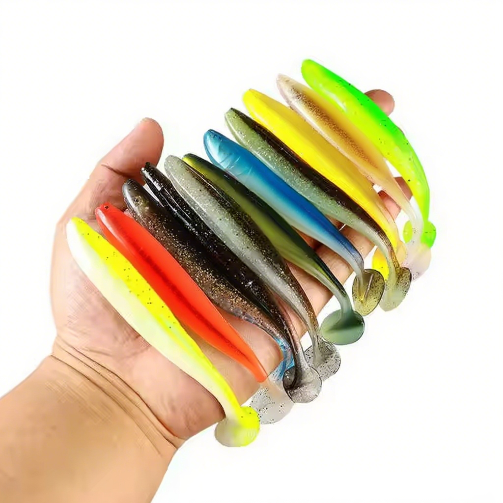 CHEERY T-tail Floating Waterway Soft Plastic Lures Wooden Fish Freshwater Fish Type Soft BAITS Sea Bass Lure Fishing Bait – Worms & Grubs – view 5