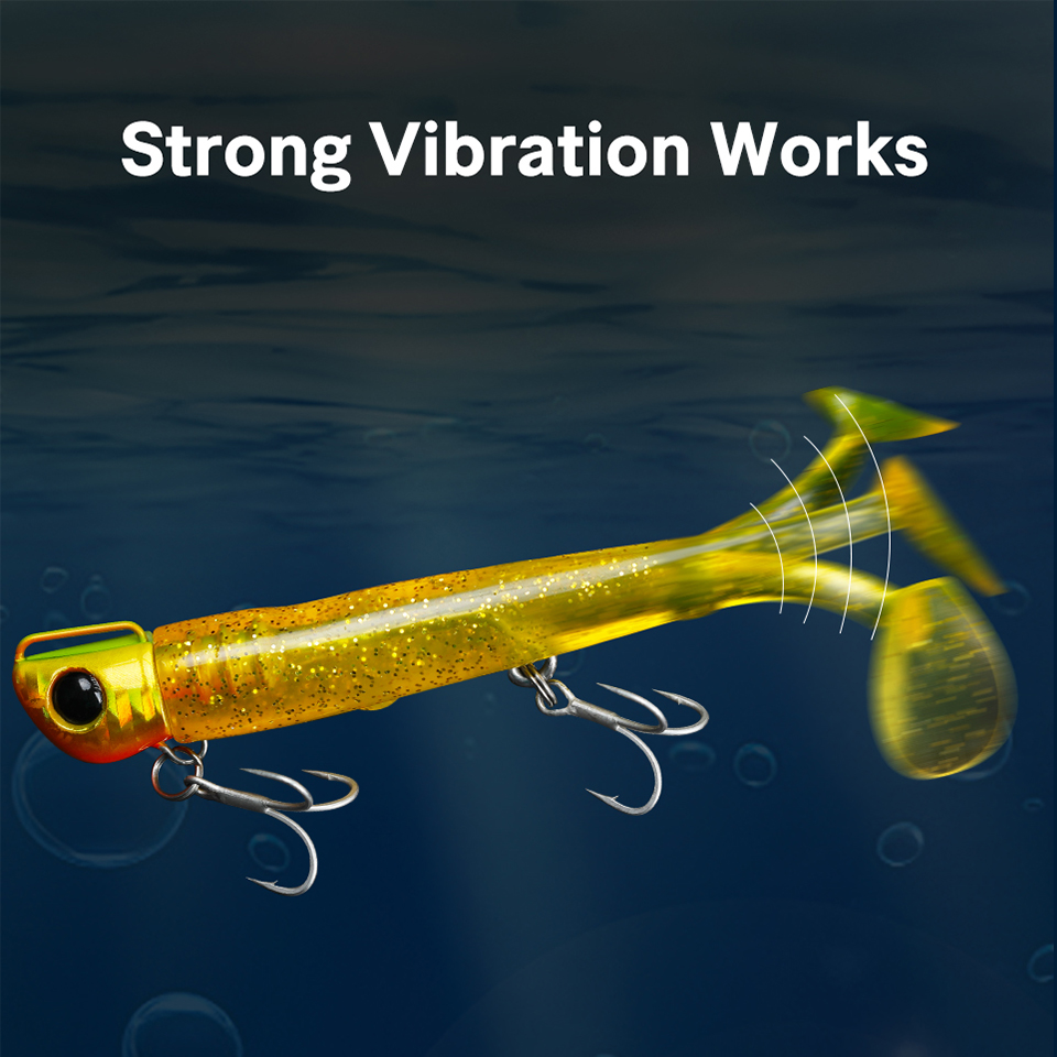 CHEERY T Tail Jig Head Soft Fishing Lure 110mm 35g Long Casting Saltwater Artificial Bait Seabass Sinking Jigging Set – Worms & Grubs – view 5