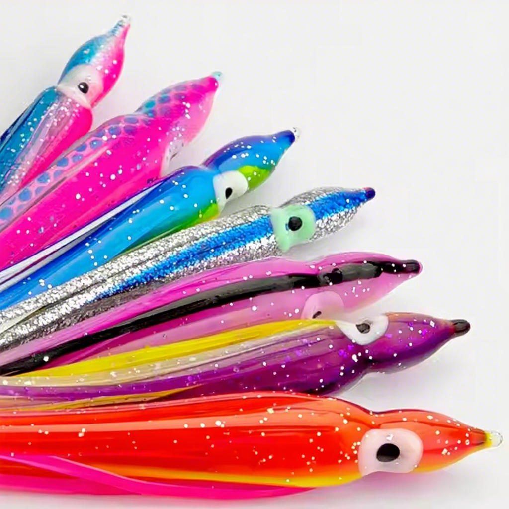 CHEERY Octopus 2-16 Inch Hollow Squid Skirt Bellow Squid Trolling Lure PVC Luminous Skirt Fishing Lure – Octopus Skirt – view 2