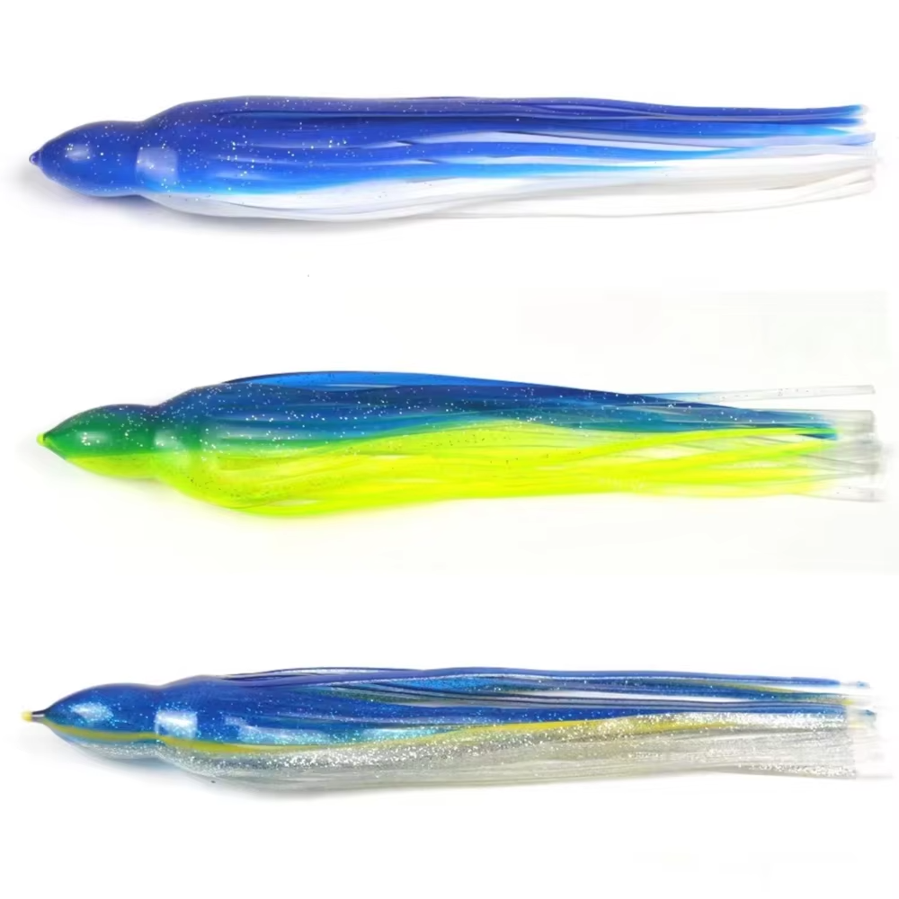 CHEERY Octopus 2-16 Inch Hollow Squid Skirt Bellow Squid Trolling Lure PVC Luminous Skirt Fishing Lure – Octopus Skirt – view 5