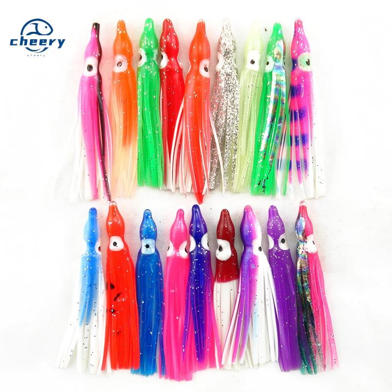 CHEERY Octopus 2-16 Inch Hollow Squid Skirt Bellow Squid Trolling Lure PVC Luminous Skirt Fishing Lure – Octopus Skirt – view 1