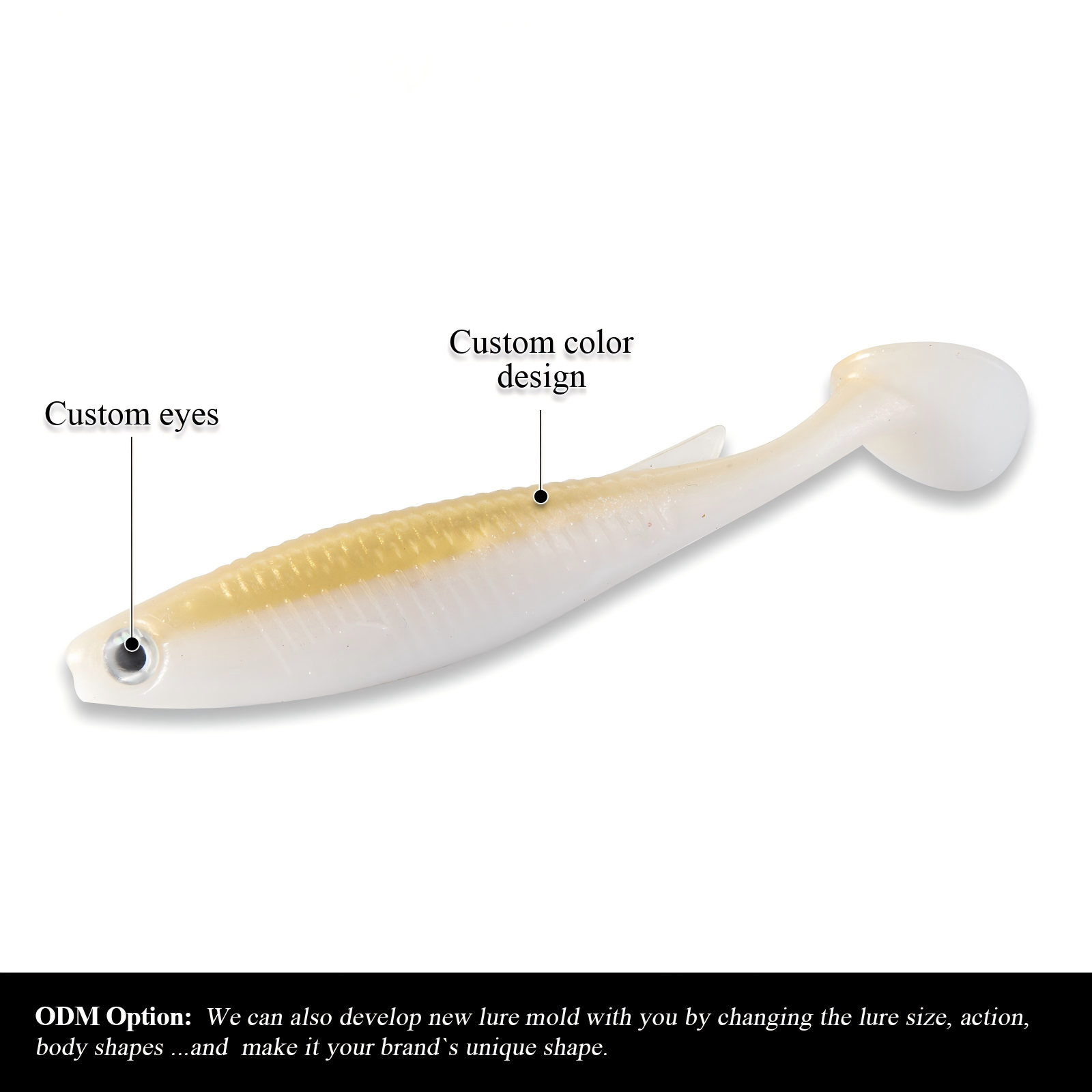 Cheery 6-12cm Double Color Soft Plastic Rubber T-tail Swim Bait PVC Pesca Fishing Lures OEM Fishing Tackle Wholesales – Worms & Grubs – view 3
