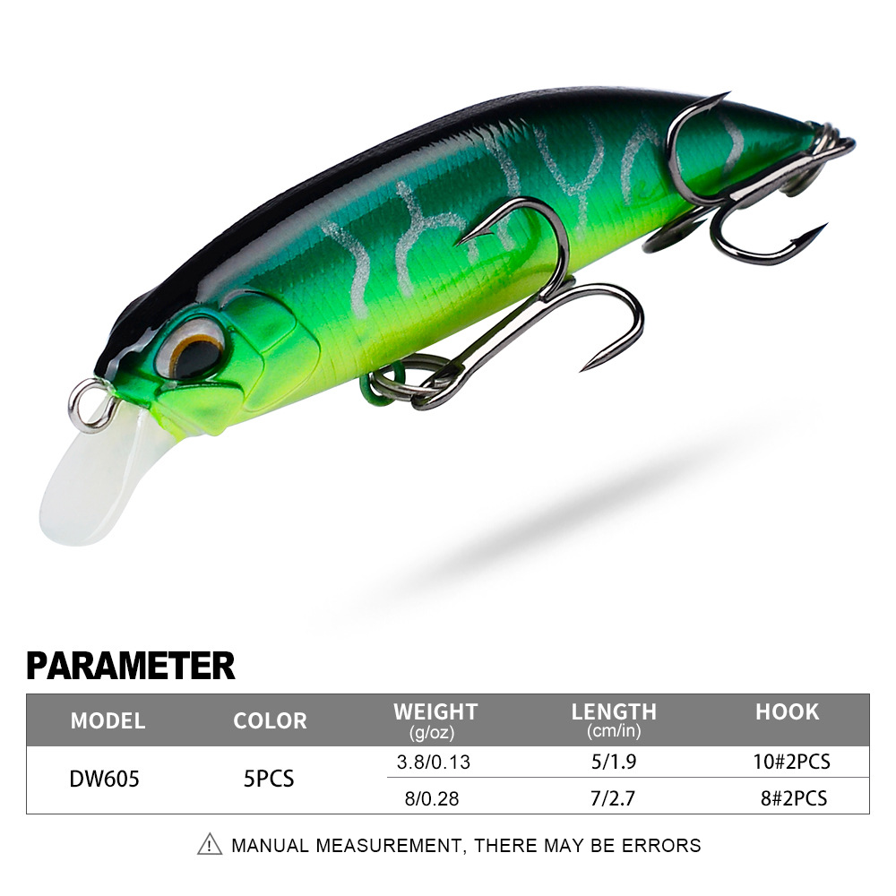 Hot Sale 5cm 7cm Sinking Minnow Plastic Fishing Lure 3D Painted Wholesale Artificial Bait Jigging Lure Made of Steel and ABS – Minnow – view 3
