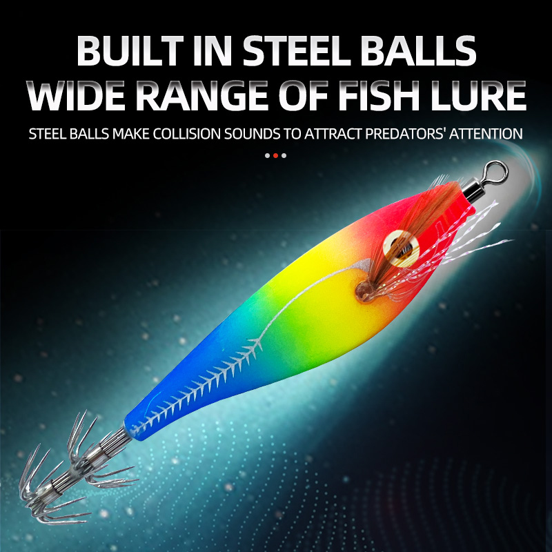 Luminous Squid Jig Lure Sea Fishing Wood Shrimp Lure Saltwater Cuttlefish Squid Jig Hook Bait – Wood Shrimp – view 2
