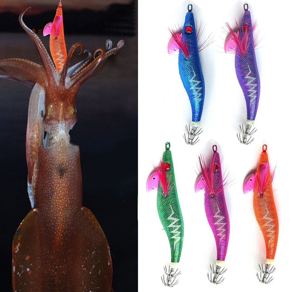 High Quality 3.5# Luminous Squid Jig Lure Wooden Shrimp Artificial Bait Jigging Lure – Wood Shrimp – view 2