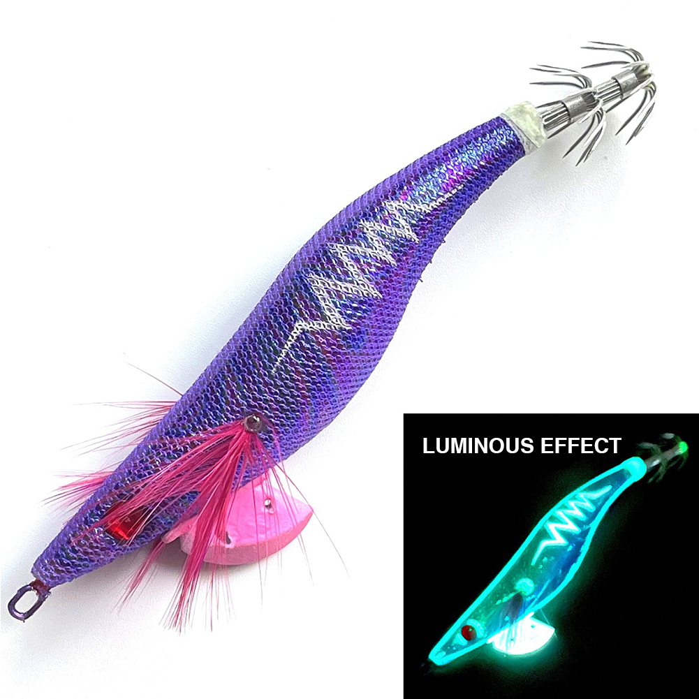 High Quality 3.5# Luminous Squid Jig Lure Wooden Shrimp Artificial Bait Jigging Lure – Wood Shrimp – view 3