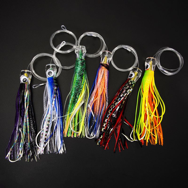 CHEERY 6.5Inch 43g Boat Big Game Tuna Marlin Fishing Bait Resin Octopus Squid Skirt Bionic Trolling Lure for Wahoo Saltwater – Octopus Skirt – view 5