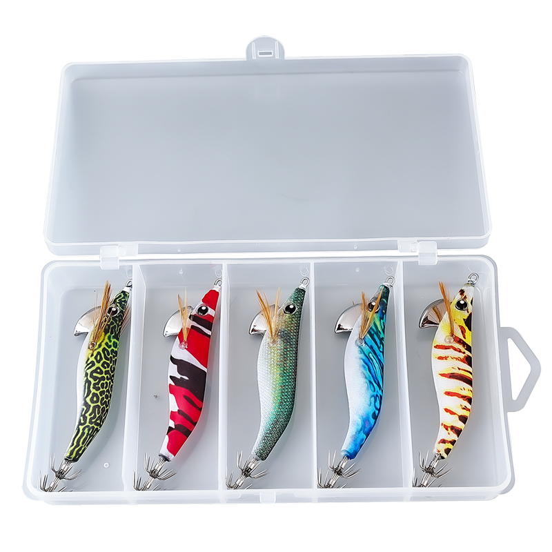 CHEERY Palmer 9cm 7g Luminous Squid Jig Lures Wood Shrimp Squid Fishing Lure Saltwater Fishing Bait Glow Squid Jig – Wood Shrimp – view 5