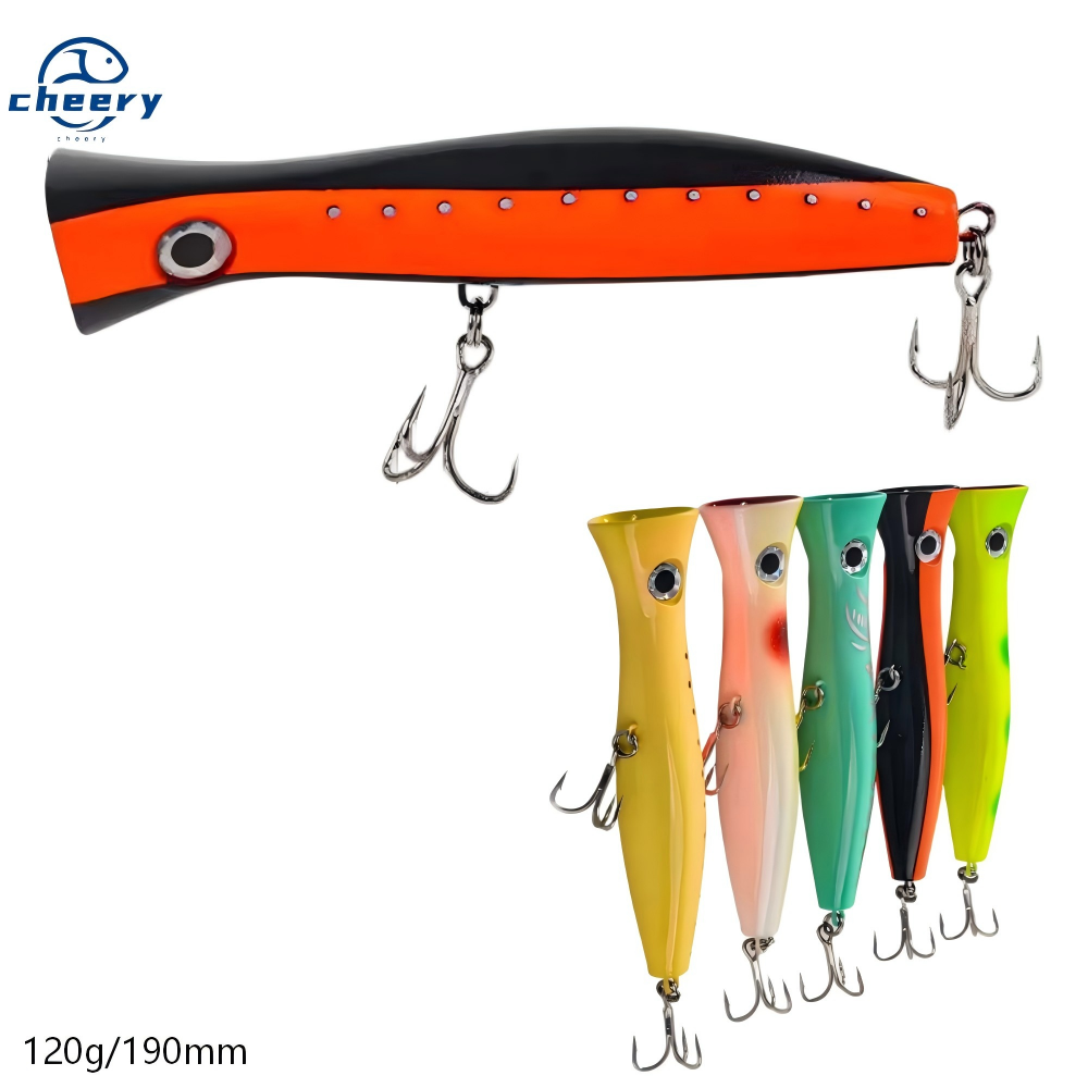Cheery New OEM Topwater Popper Lure 190mm 120g Saltwater Floating Popper Bait Big Game GT Tuna Sea Fishing Lure Popper – Popper – view 1