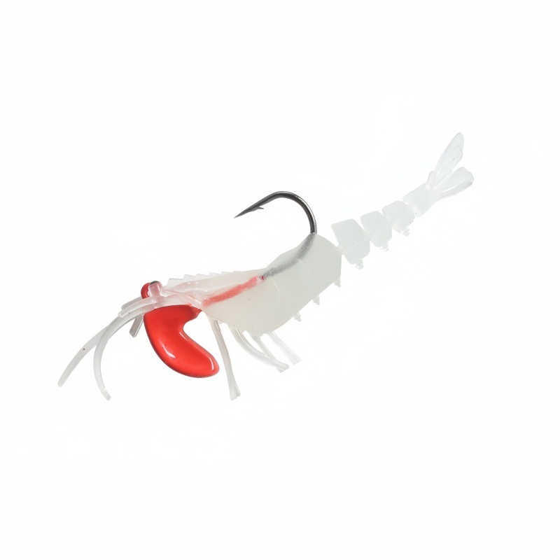 Cheap 5-Section Luminous Shrimp Lure with Jointed Soft Prawn Baits Lead Head Plastic Soft Shrimp Lure – Worms & Grubs – view 5