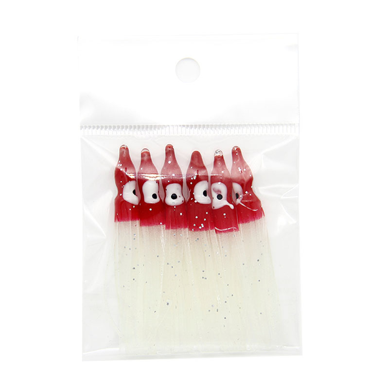 Cheery 6PCS 60mm Saltwater Luminous Glowing Soft Plastic Octopus Bait Rubber Squid Skirts Lure Squid Jigs Lure – Octopus Skirt – view 4