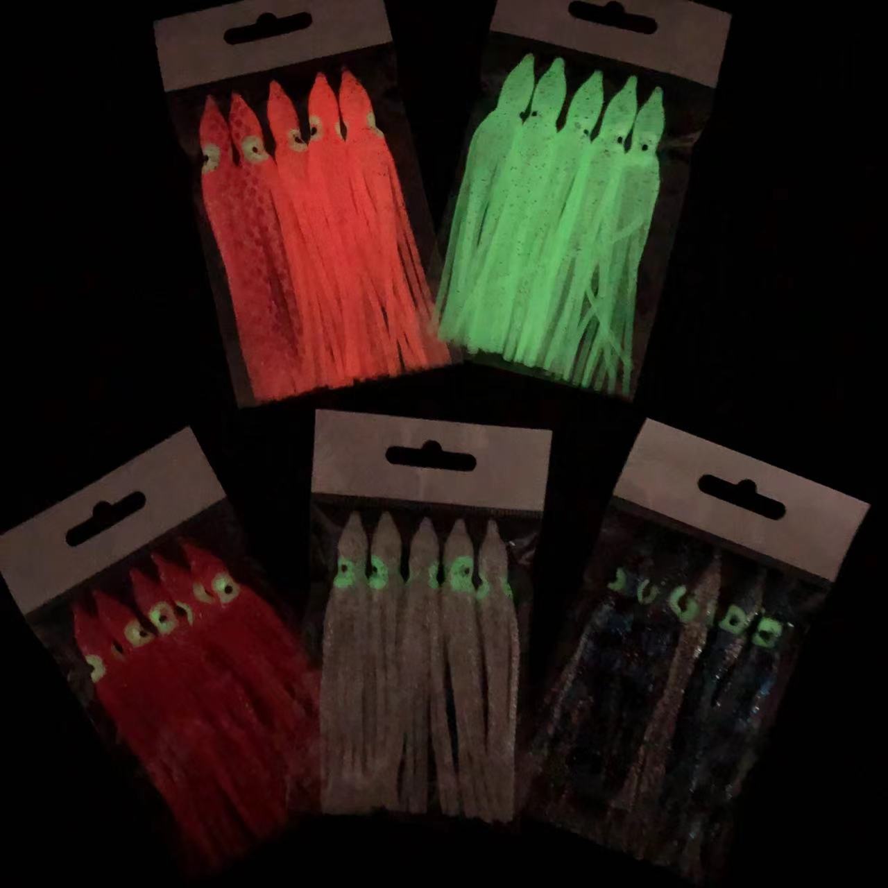 Squid Lure 10cm Octopus Skirt Rubber Squid PVC Luminous Soft Lure Squid Fishing Trolling Lure – Worms & Grubs – view 3
