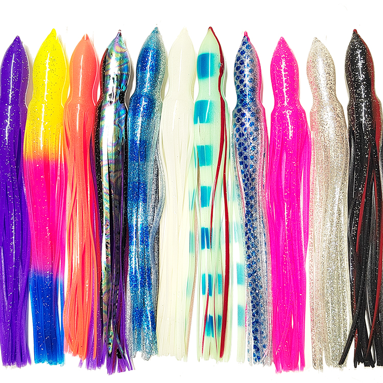 CHEERY Soft Plastic Trolling Fishing Using Octopus Skirts and Luminous Squids Skirt Fishing Lure Squid Lure – Octopus Skirt – view 2