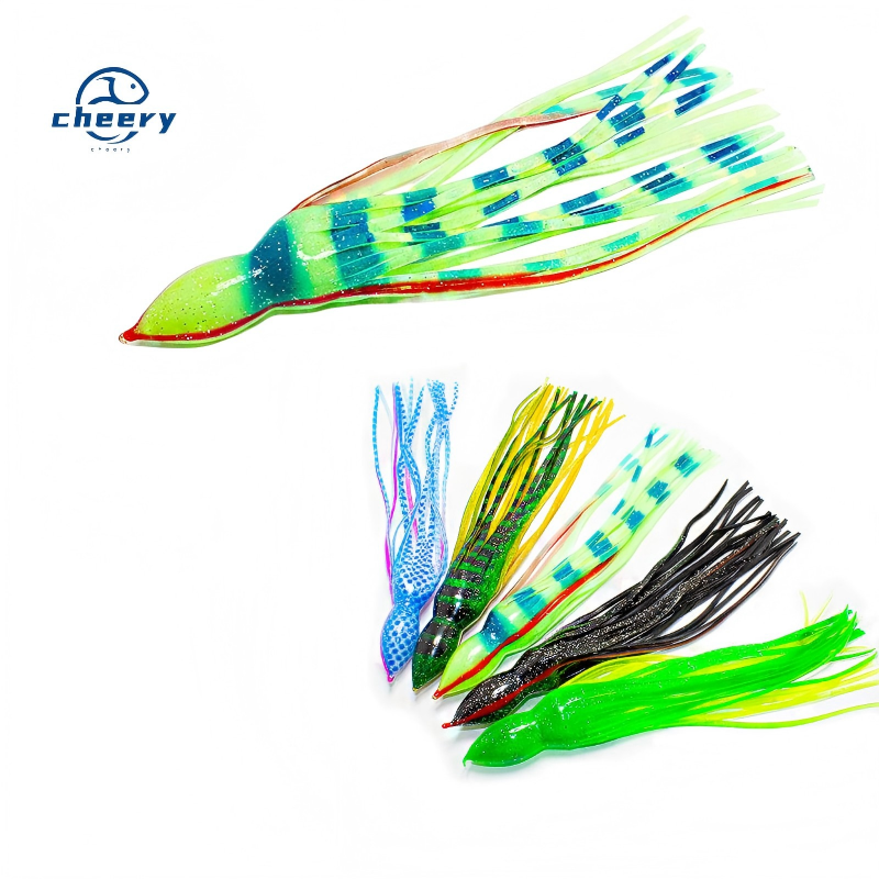 CHEERY Soft Plastic Trolling Fishing Using Octopus Skirts and Luminous Squids Skirt Fishing Lure Squid Lure – Octopus Skirt – view 1