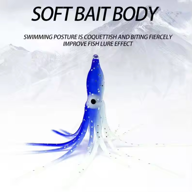 5Cm Squid Skirts Soft Lure Pesca Night Fishing Lure Octopus Rubber Lumo Squid Skirt for Tuna Sai – Octopus Skirt – view 3