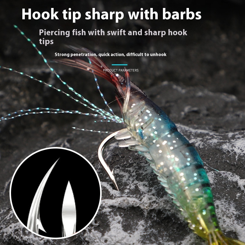 High Simulation Carp Fishing Gear PVC Soft Bait Hook Bionic Shrimp Lure Form Cross-Border Bait Artificial Soft Bait – Worms & Grubs – view 4