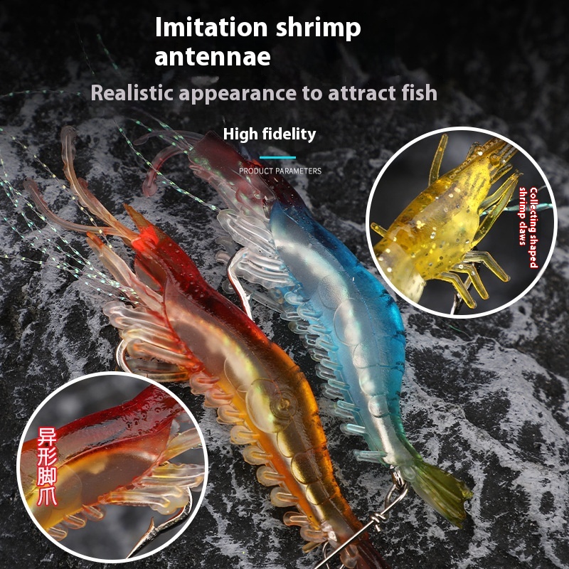 High Simulation Carp Fishing Gear PVC Soft Bait Hook Bionic Shrimp Lure Form Cross-Border Bait Artificial Soft Bait – Worms & Grubs – view 3