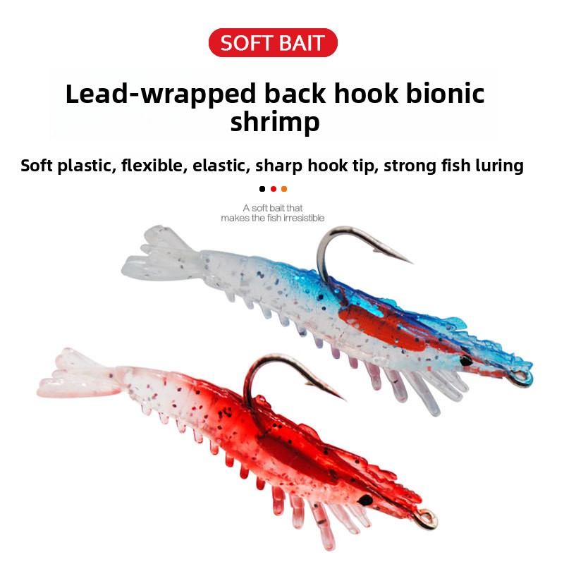 Wholesale Freshwater Sea Fishing Lures 3g/6cm Fresh PVC Soft Artificial Soft Bait Attract Red Snapper Bass Mandarin Fish – Worms & Grubs – view 3