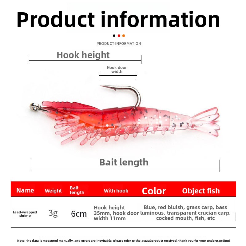 Wholesale Freshwater Sea Fishing Lures 3g/6cm Fresh PVC Soft Artificial Soft Bait Attract Red Snapper Bass Mandarin Fish – Worms & Grubs – view 2