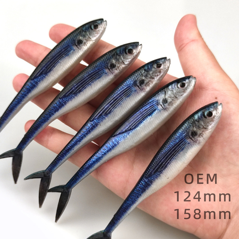 3D High-Impression Flying Fish Lure High-Impression PVC Material Printed Soft Bait Creative Artificial Fish Bait Plastic Fishing – Worms & Grubs – view 3