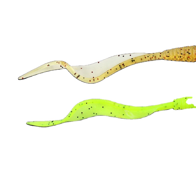 Wholesale Luminous Artificial PVC Bait 9cm 14cm Half Sickle Tail Soft Worm for Carp Freshwater Saltwater for Bottom Sea Bass – Worms & Grubs – view 2