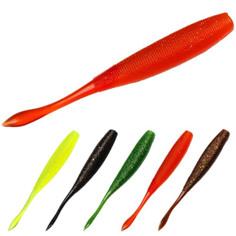 Soft Tail Lure Bait 12cm 9.7g PVC Wobbler Worm Slot Swim Baits for Sea Bass Fishing Wholesale – Worms & Grubs – view 1