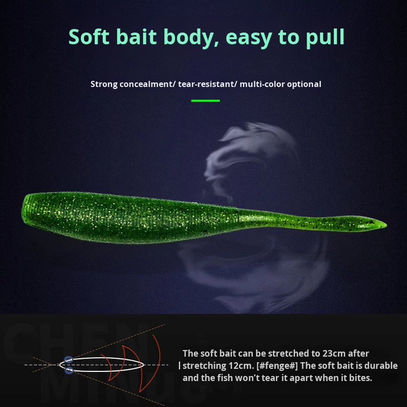 Soft Tail Lure Bait 12cm 9.7g PVC Wobbler Worm Slot Swim Baits for Sea Bass Fishing Wholesale – Worms & Grubs – view 2
