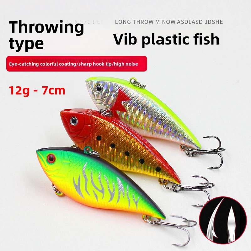 Effective 7cm 12g Long-Cast Vibration Tremor Swim Bait ABS for Sea Bass Catfish Carp Fishing Cross-Border E-commerce Bass Salmon – VIB – view 5