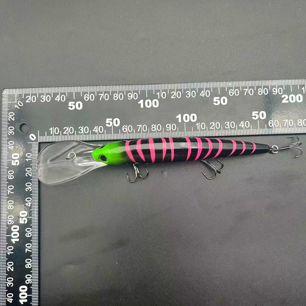 SET of 6 9 Inch Big Game Trolling Skirt Lures Cheery ABS Pusher Style Fishing Lures for River & Stream Printed Condition – Minnow – view 3