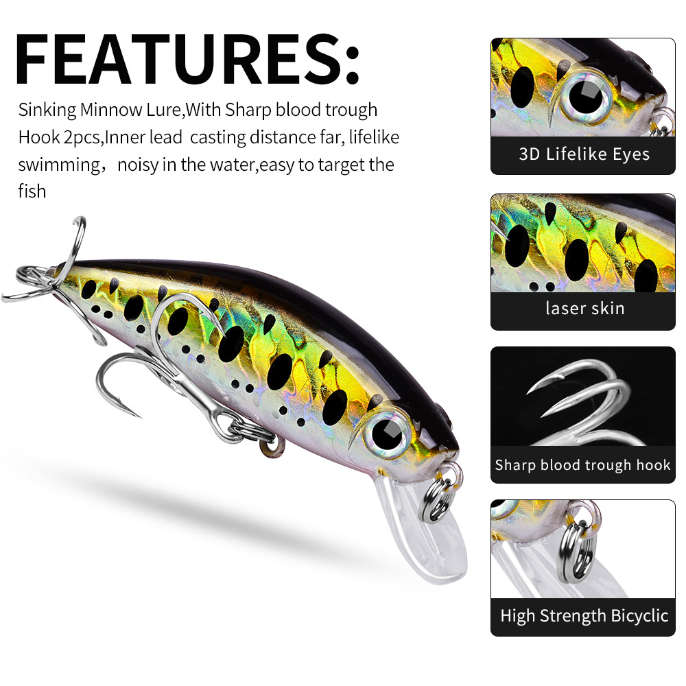 Cherry New 11g/8cm Topwater Minnow Bait 12 Colors Hard Artificial Silicone Bait Long-Throw Inner Lead Casting Emergency Bait – Minnow – view 3