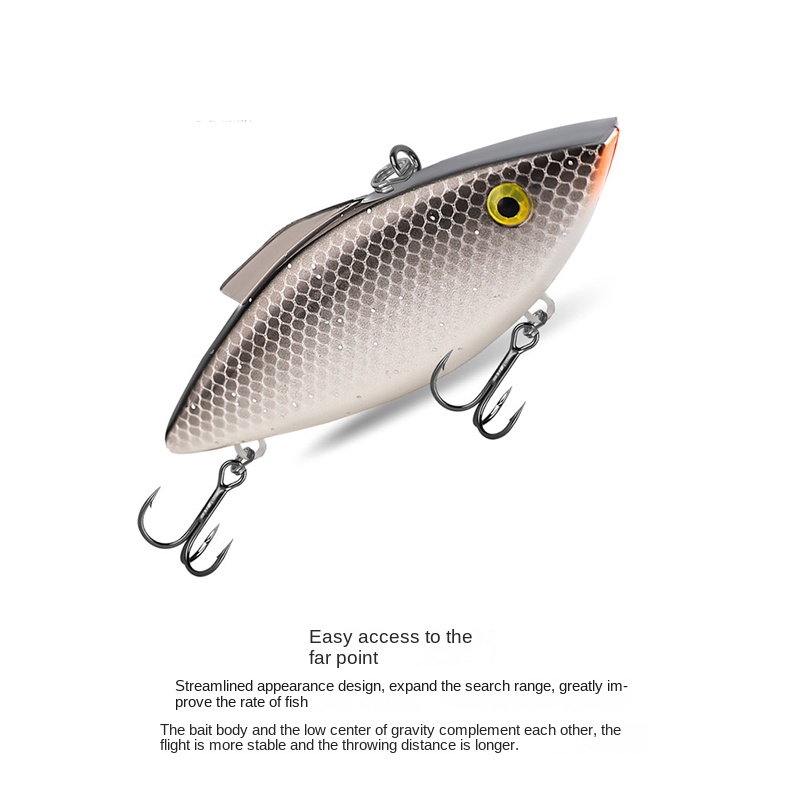 Cheery 65mm 75mm Bionic Vibs Double Hook Crankbait Reflective ABS Hard Lure Fishing for Perch Snapper Tilapia Bream River Stream – VIB – view 4