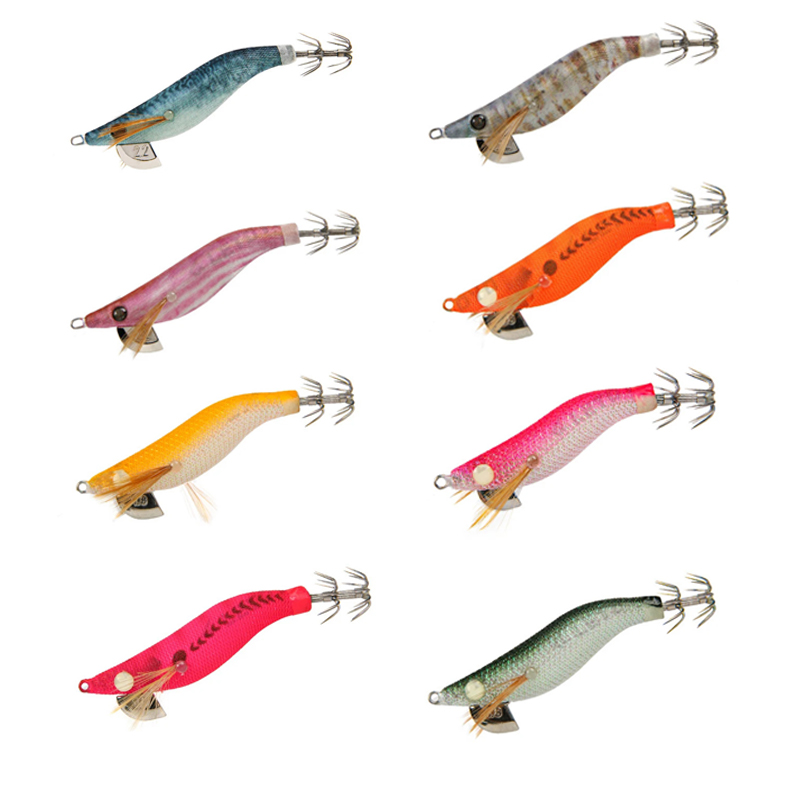 Cheery Luminous Silicone Squid Jig and Shrimp Egi Lure 65mm 79mm 93mm Artificial Hard Bait for River Fishing – Wood Shrimp – view 2