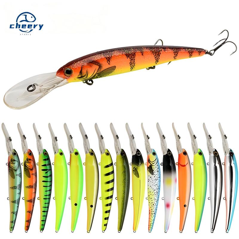 Cheery 20-Color Deep Cornea Trolling Lure 125mm 19g Floating Crankbait for Small Fish Pike Fishing Excellent Visibility – Minnow – view 1