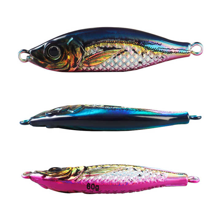 Cheery Palmer 60g 3D Colorful Printed Jigging Lure Metal Spoon Lure Artificial Hard Bait for Slow Fishing – Metal Lure – view 1