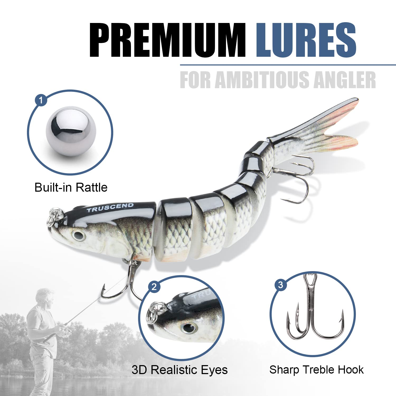 Cherry Bass Trout Multi Jointed Swimbait Slow Sinking Bionic Freshwater Lures Silicone Lifelike Fishing Lure Suit for River – Swimbait – view 2