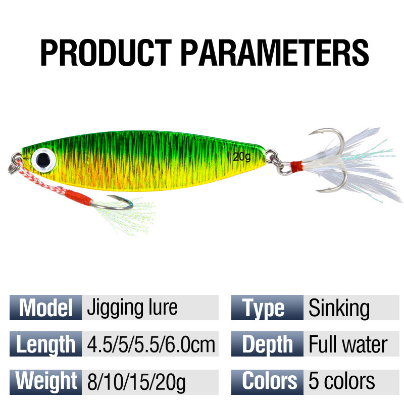Cheery New Style Big 7g 10g 15g 20g Saltwater Tuna Hard Plastic Lure Artificial Isca Pesca Bass Fish Slice Made Silicone River – Metal Lure – view 4