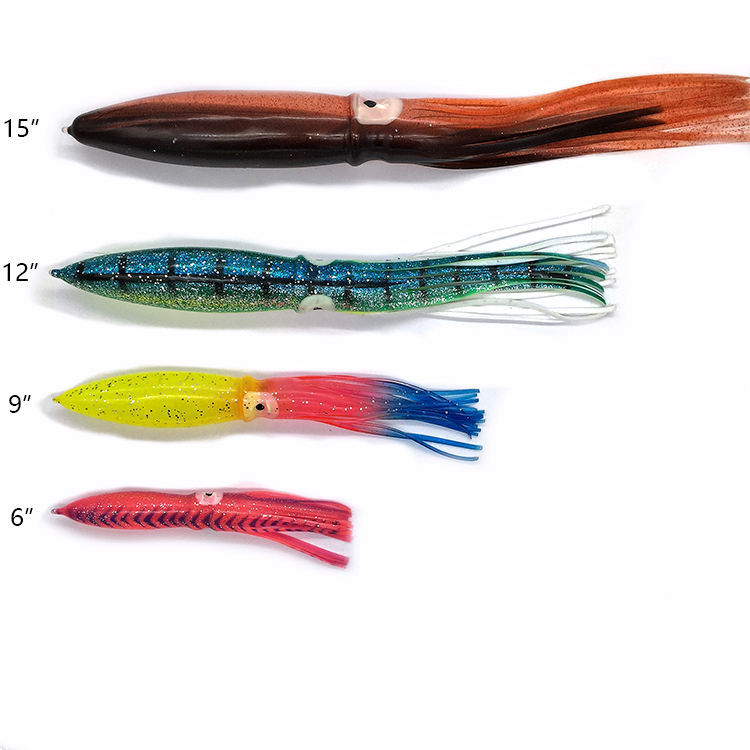 Cheery 9 Inch Artificial Soft Bait Trolling Lure Fishing Tackle for Tuna & Marlin PVC Octopus & Squid for River Use – Octopus Skirt – view 3