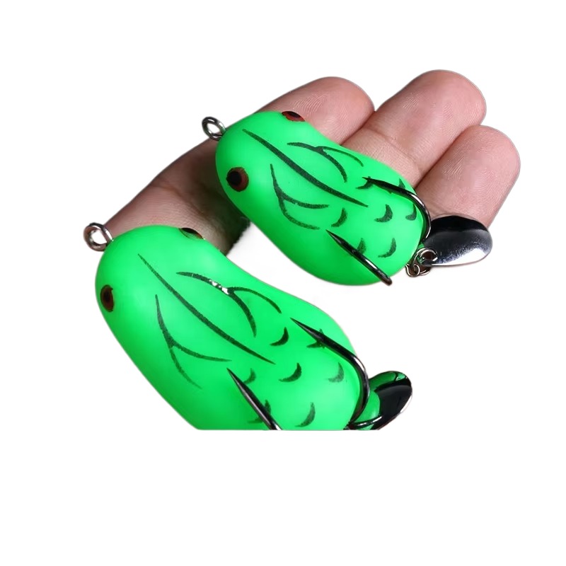Cheery 4.5cm/5.4G 5cm/11.5G Top Water Frog Soft Bait Artificial Silicone with Double Hook for River Fishing – Frog – view 5