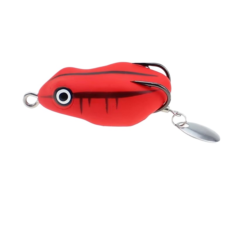 Hot Sale Cheery Mini Snake Fish Bait 20 Colors with Strong Black Hook PVC Frog Lure 8.5G 4.5cm – Frog – view 5