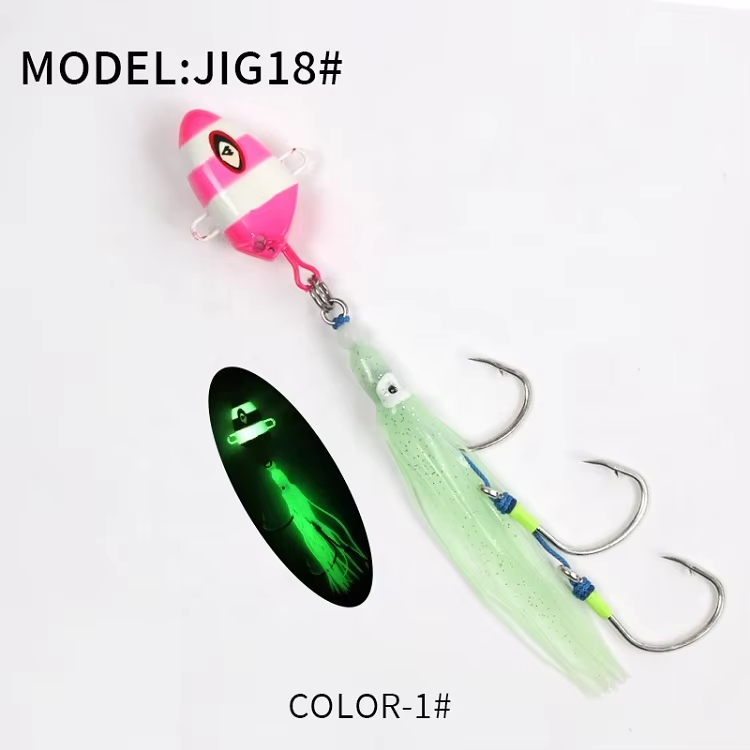 Wholesale Cheery Lucanus Jig Lure Kit 100g-300g Slider Bait with for BKK Hook Slow Shaking Luminous Inchiku Bait Made of – Metal Lure – view 2