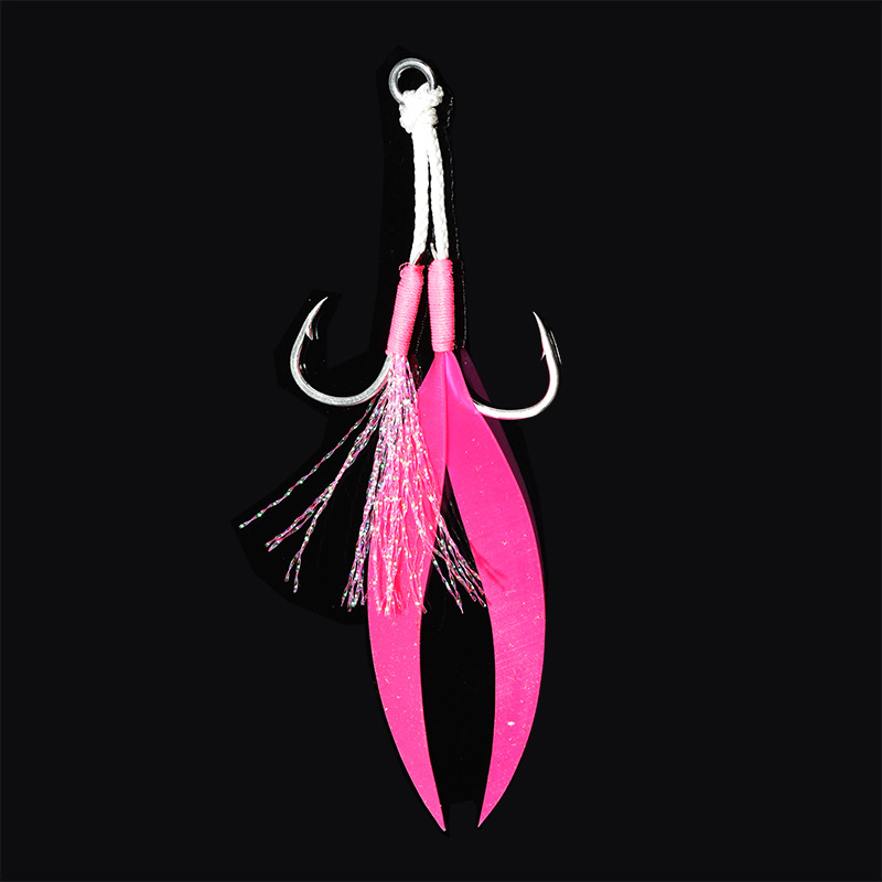 Cheery High Quality Double Hook Metal Jig with High Carbon Steel Hook Ribbon Silicone Skirt Fishing Lure for Marine Fishing – Fishing Lure – view 4