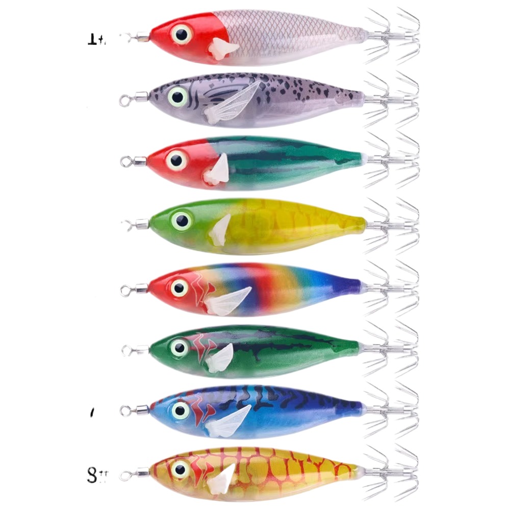 Wholesale Cheery 8cm 6G Brine Luminous Shrimp Squid Clamp Bait ABS Material Printed Ice Fishing Technique for River – Pencil – view 2