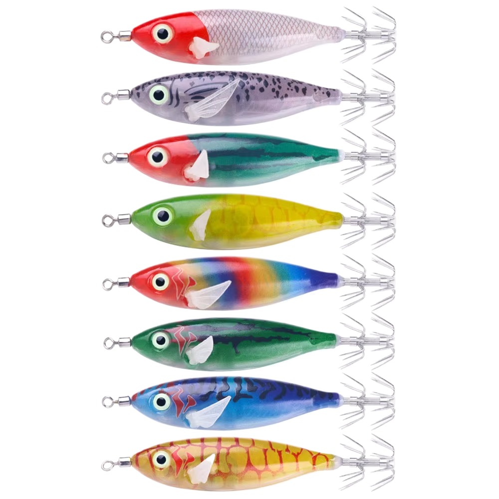 Wholesale Cheery 8cm 6G Brine Luminous Shrimp Squid Clamp Bait ABS Material Printed Ice Fishing Technique for River – Pencil – view 1