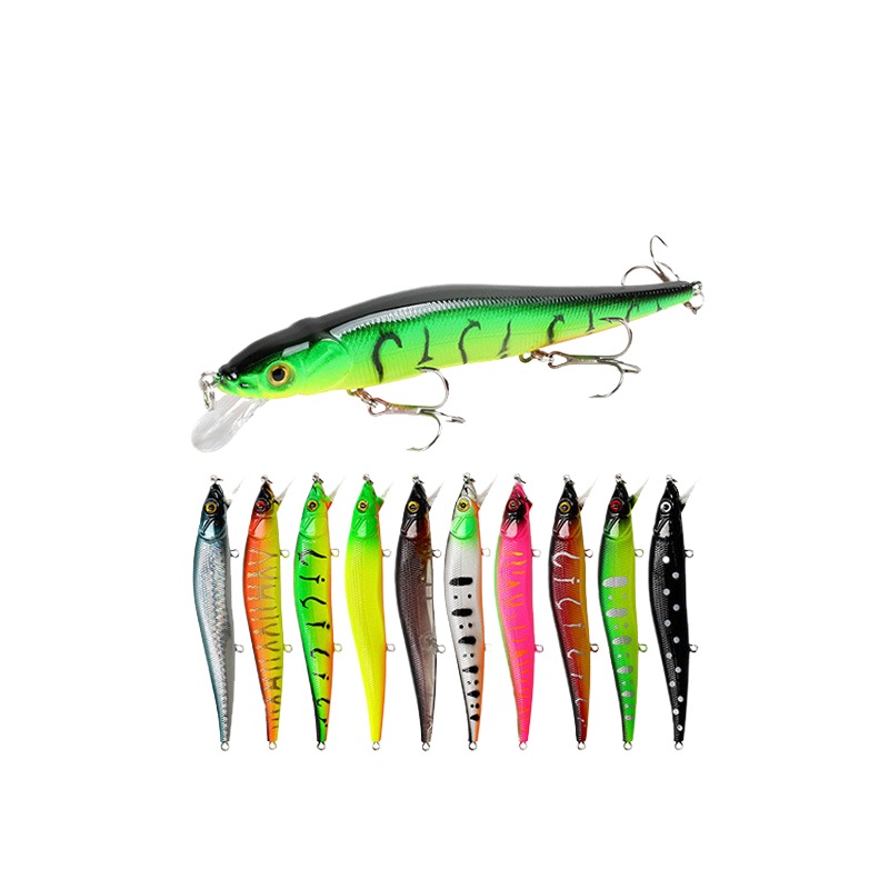 Cherry Factory Direct 11.5cm/14g Bionic Bait 14g Bionic Hair Floating Minnow Lure Magnetic Guide Ring Hard Artificial Soft Bait – Minnow – view 1