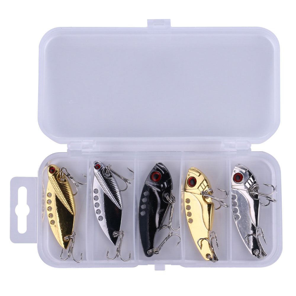 High Quality Cheery 5pcs/Box Hard Bait Lure Body Vib Bass Peasa Fishing Accessories Tackle Metal Jig Blank Fishing Lures – Metal Lure – view 2