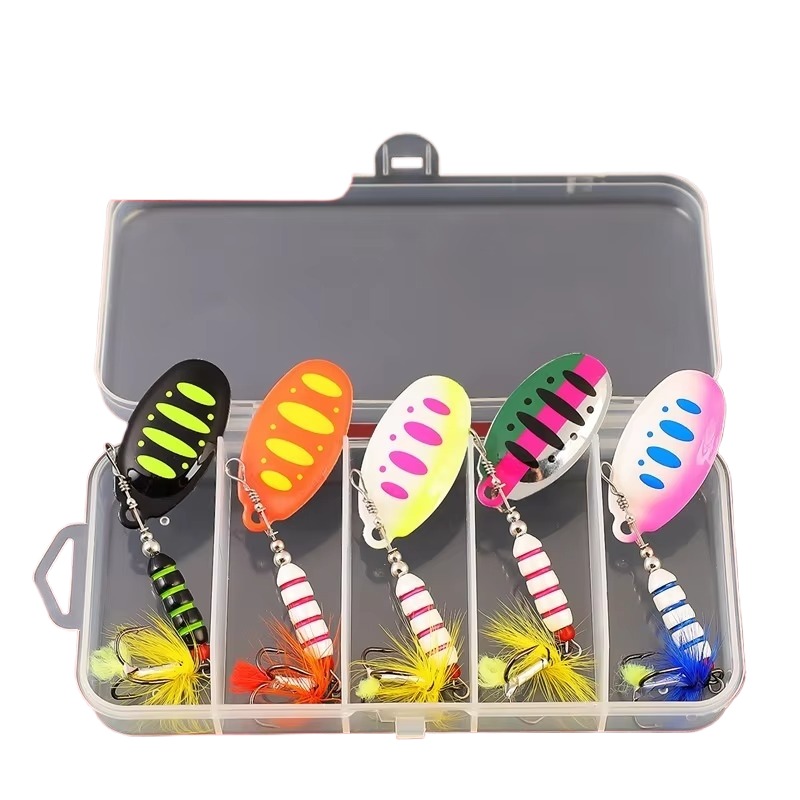Cheery 7g 9cm Metal Spinner Bait Wobble Fishing Tackle for Bass Trout with Treble Hook Printed Condition for Perch in River – Metal Lure – view 5