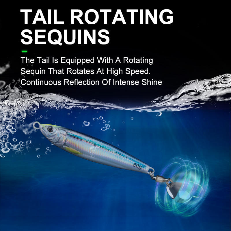 CHEERY 40g 60g 80g Saltwater Fishing Metal Jigging Bait Fast Sinking Jigbait Artificial Hard Metal Jig Lure with Hook – Metal Lure – view 3