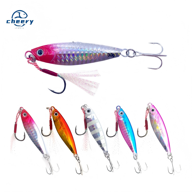 Cheery J51 Micro Jig Lures 7g 10g 15g 20g 30g Metal Jig Spoon with Hooks Lead Fish Lure for Saltwater Fishing Small Bait – Metal Lure – view 1