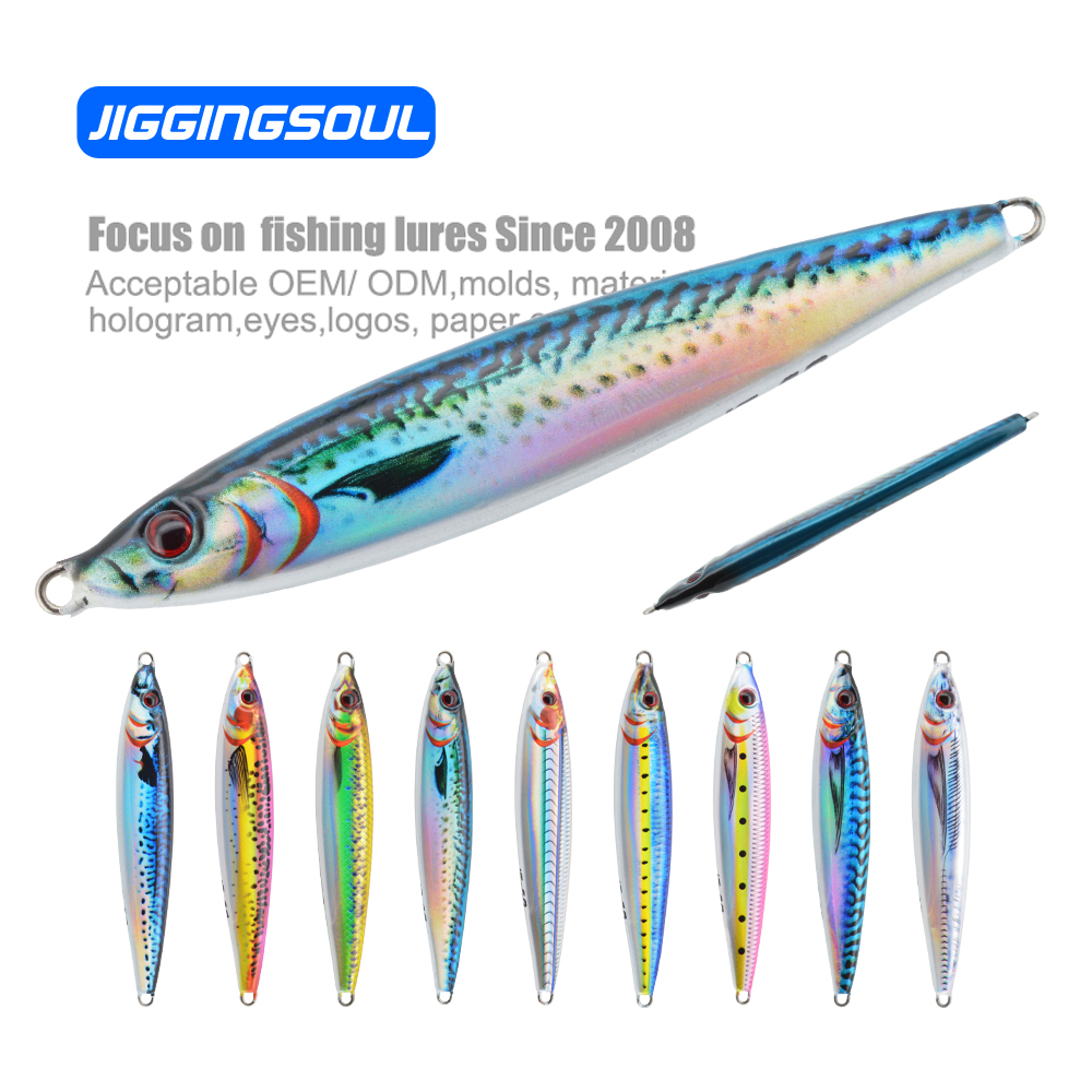 30g40g60g80g100g 3D Printed Mackerel Saltwater Fishing Vertical Jig Barracuda Speed Jig – Metal Lure – view 2